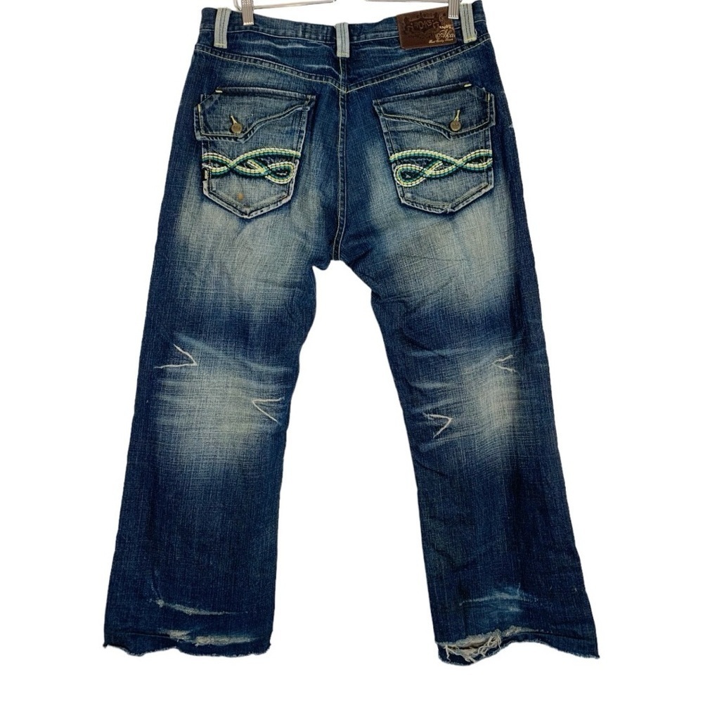 Vintage Akademiks Y2k Distressed Baggy Wide Straight leg Jeans Size 36